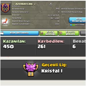 21 LEVEL⚡️AZERBAYCAN | KRİSTAL I LİG KLAN