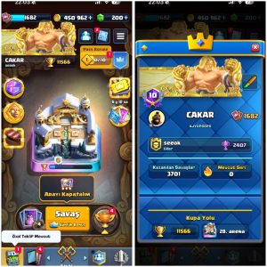 1682 SEVİYE⚡️CR | 21 MAX KART + 23 EVRİM 10 YIL