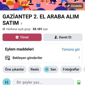 33k Üyeli Gaziantep 2.el Araba Alım Satım Grubu