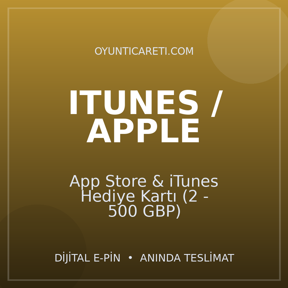 App Store & iTunes Hediye Kartı (2 - 500 GBP)