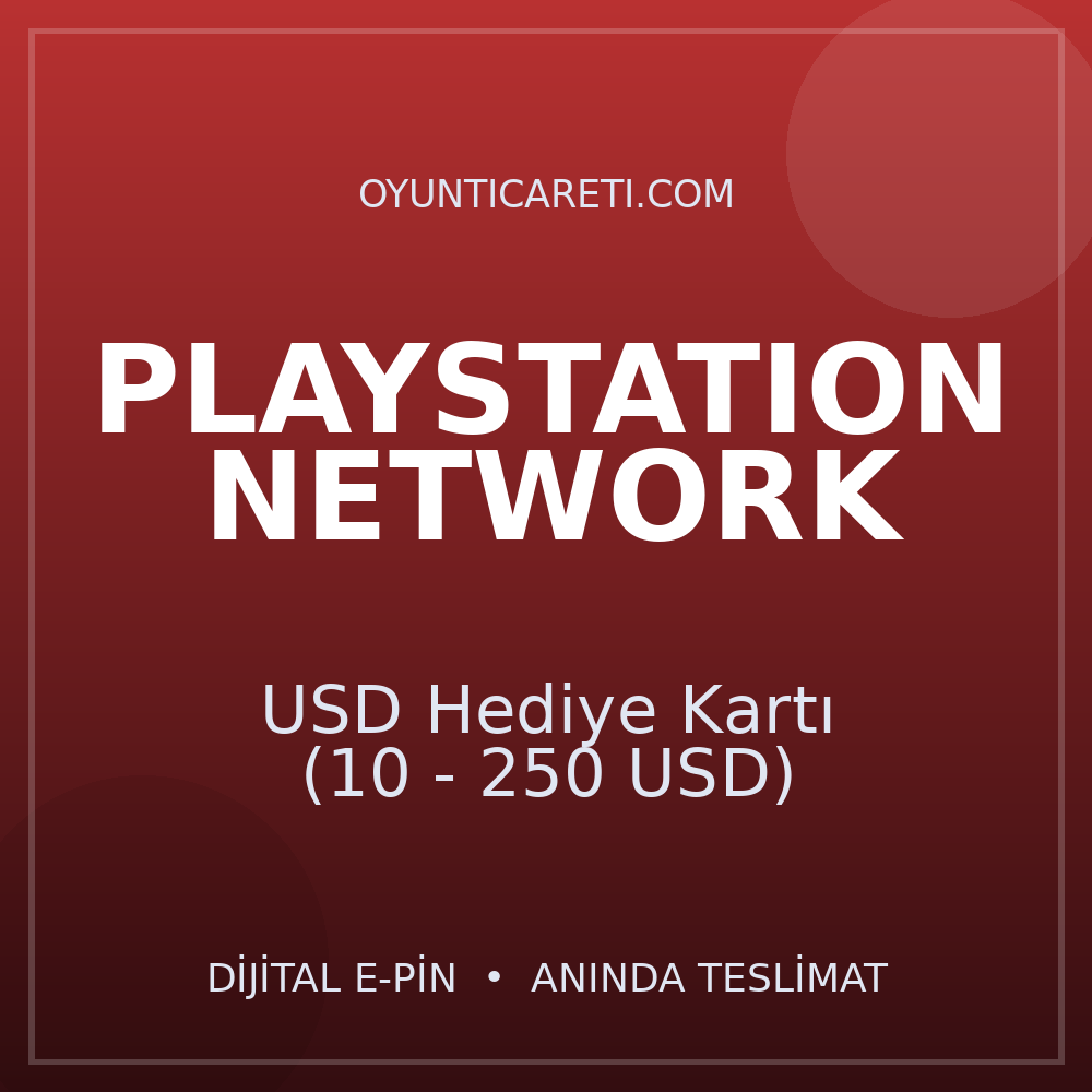 PlayStation USD Hediye Kartı  (10 - 250 USD)