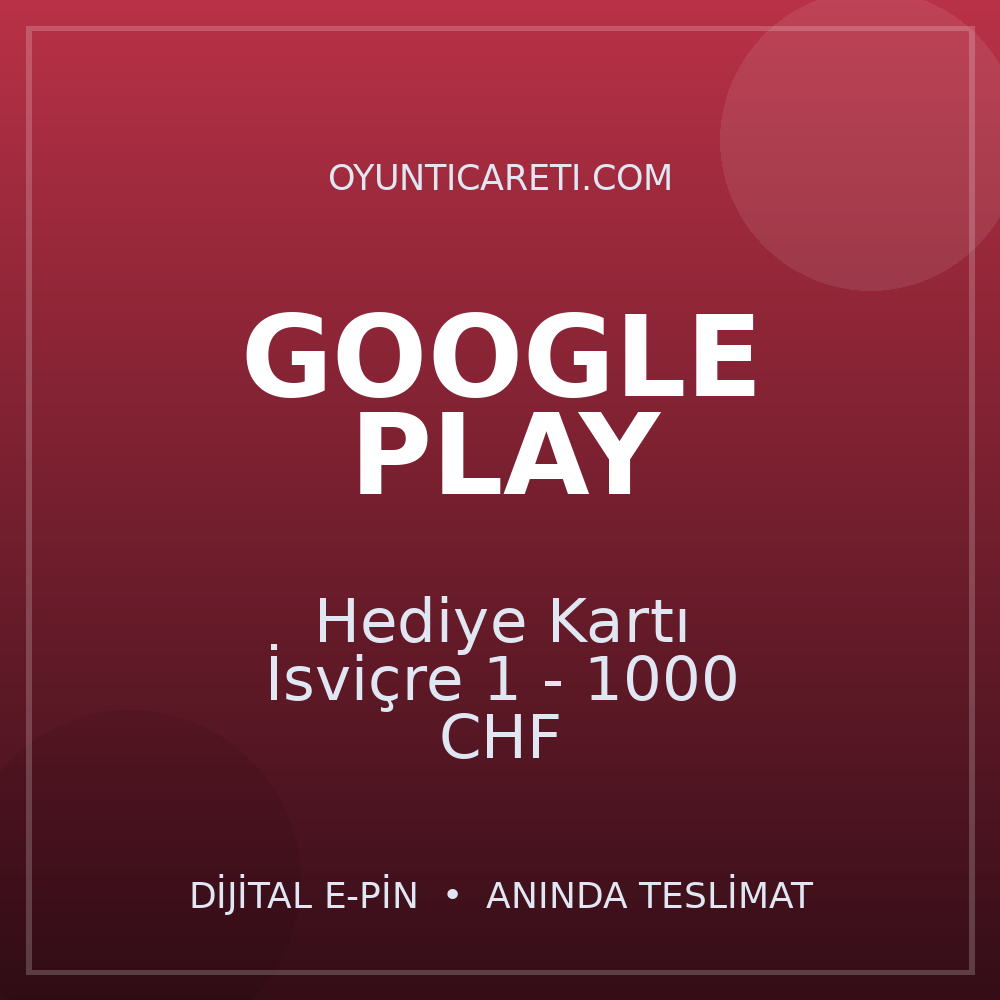 Google Play Hediye Kartı İsviçre 1 - 1000 CHF