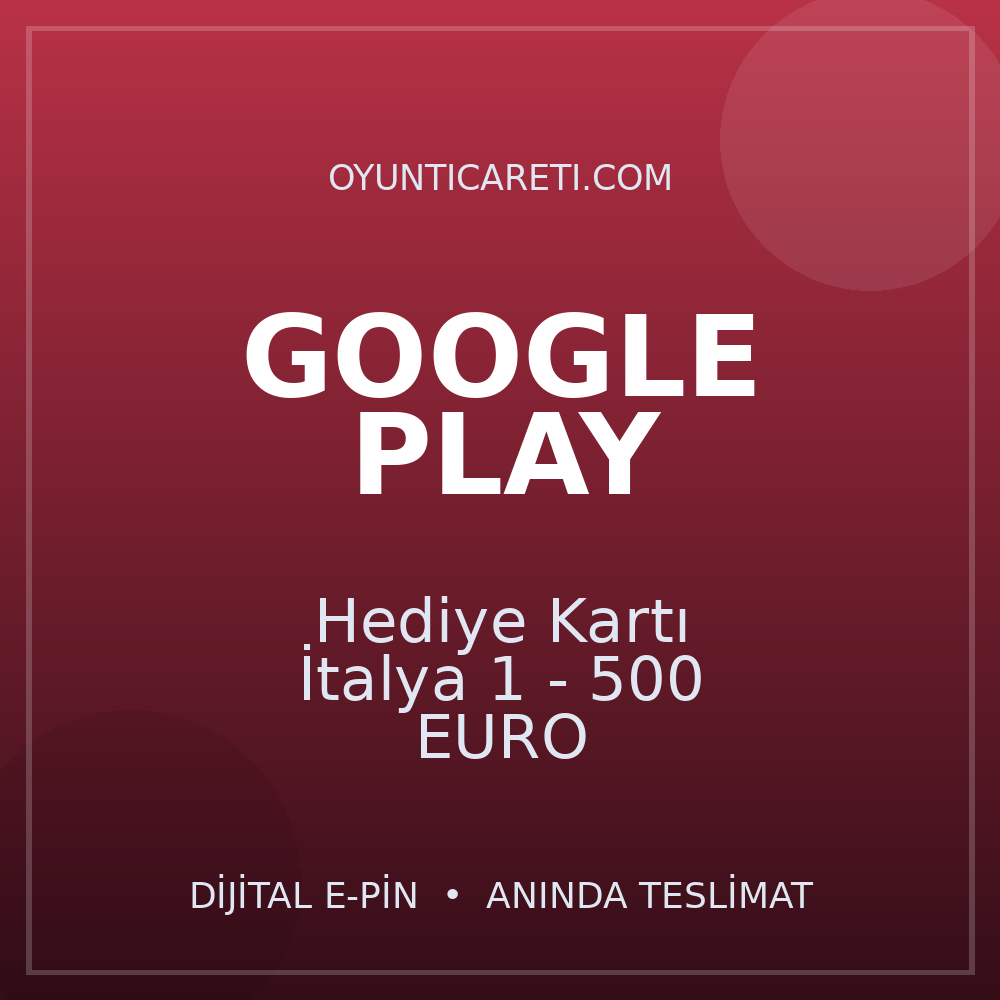Google Play Hediye Kartı İtalya 1 - 500 EURO