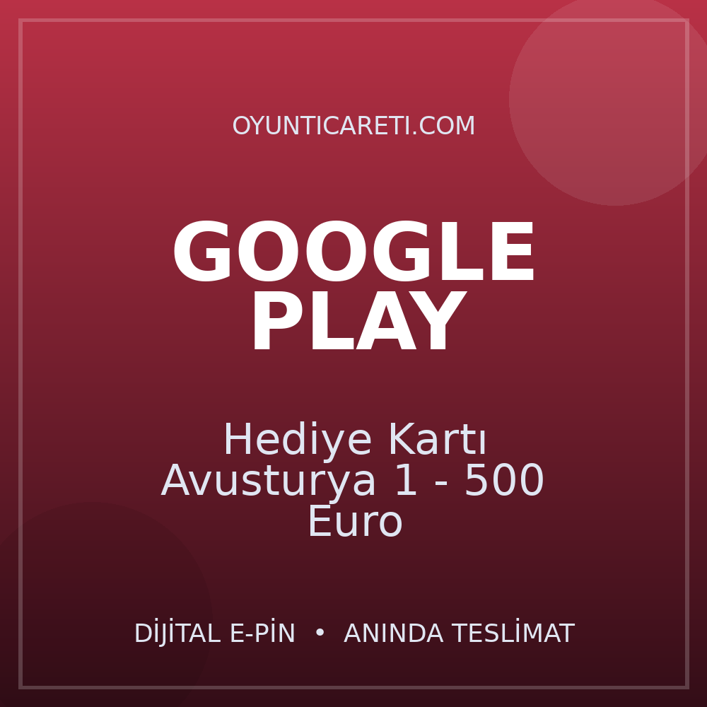 Google Play Hediye Kartı Avusturya 1 - 500 Euro