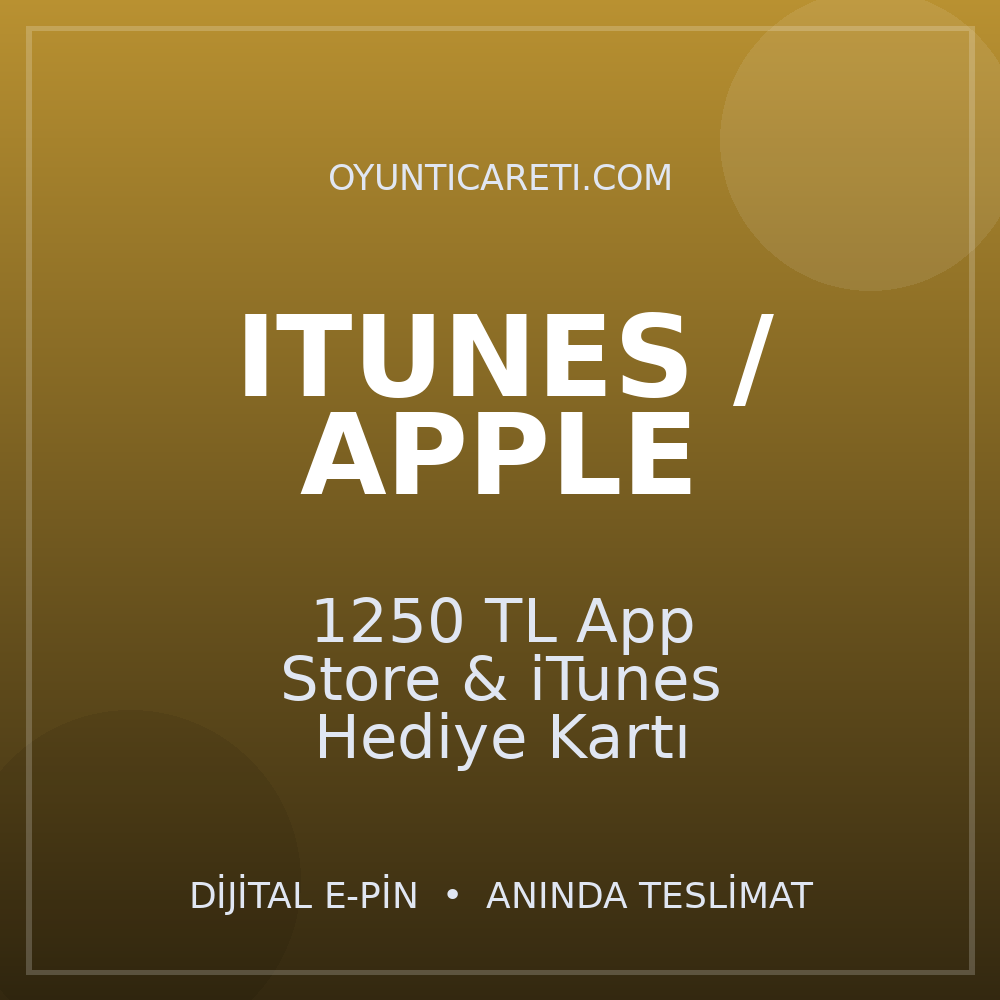 1250 TL App Store & iTunes Hediye Kartı