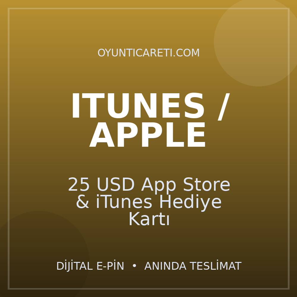 25 USD App Store & iTunes Hediye Kartı