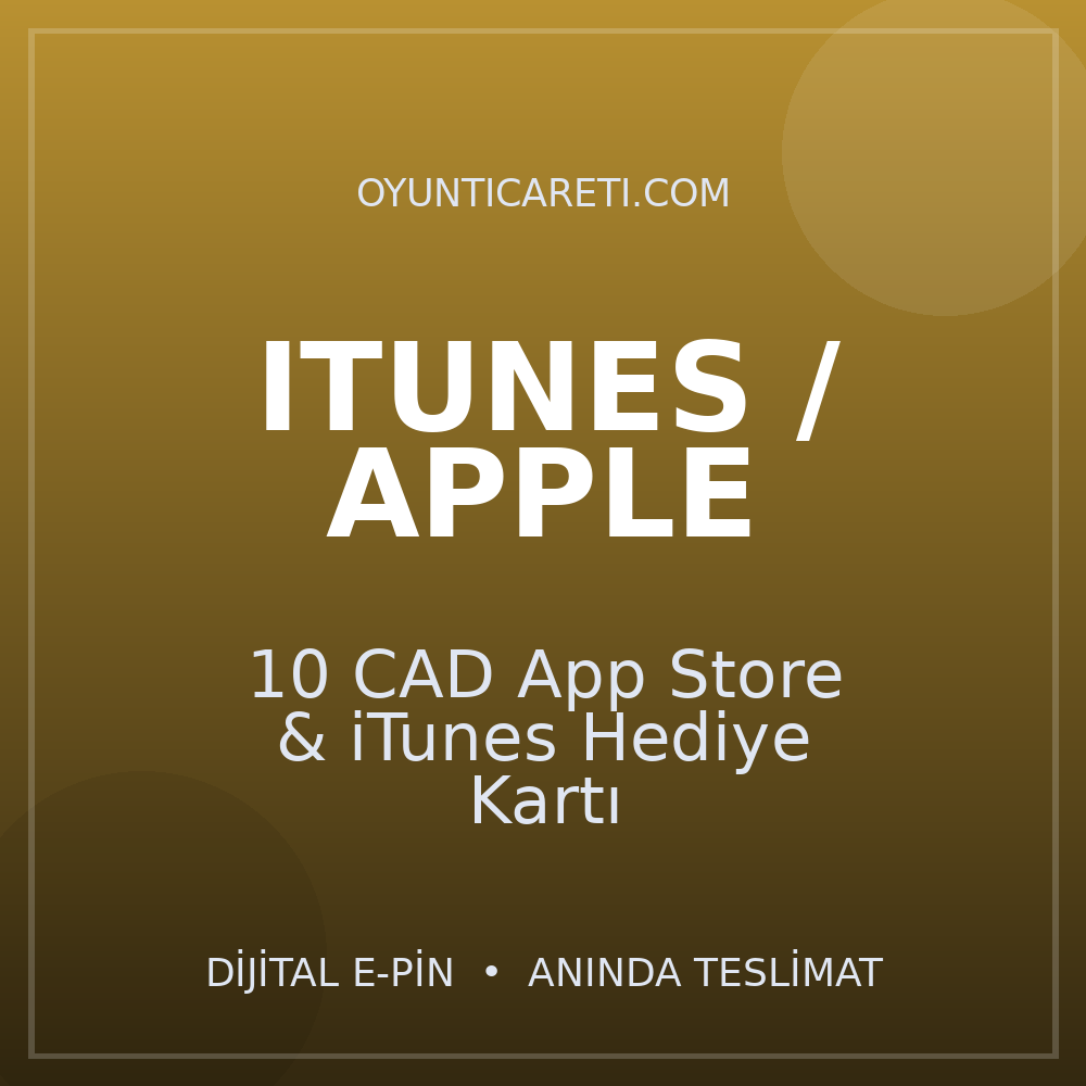 10 CAD App Store & iTunes Hediye Kartı
