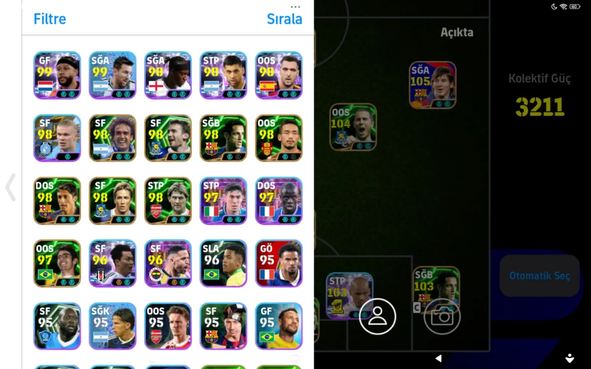 BU FİYATA BEDAVA PES 26 3211 KOLEKTİF DEĞERLİ OYUNCULAR VAR 107 SUAREZ 105 PİRLO 105 HAZARD 104 GAKPO VE DAHA FAZLASI — görsel 2