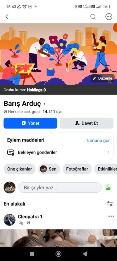 14k üyeli hayran grubu