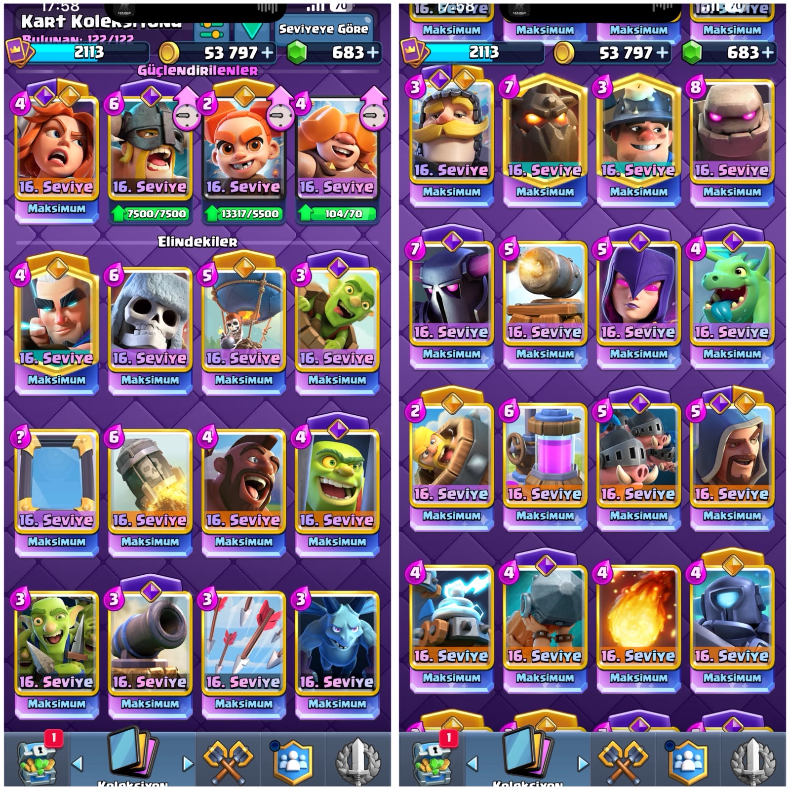 2113 SEVİYE⚡️CR | 50+ MAX KART | 34 EVRİM !! — image 2