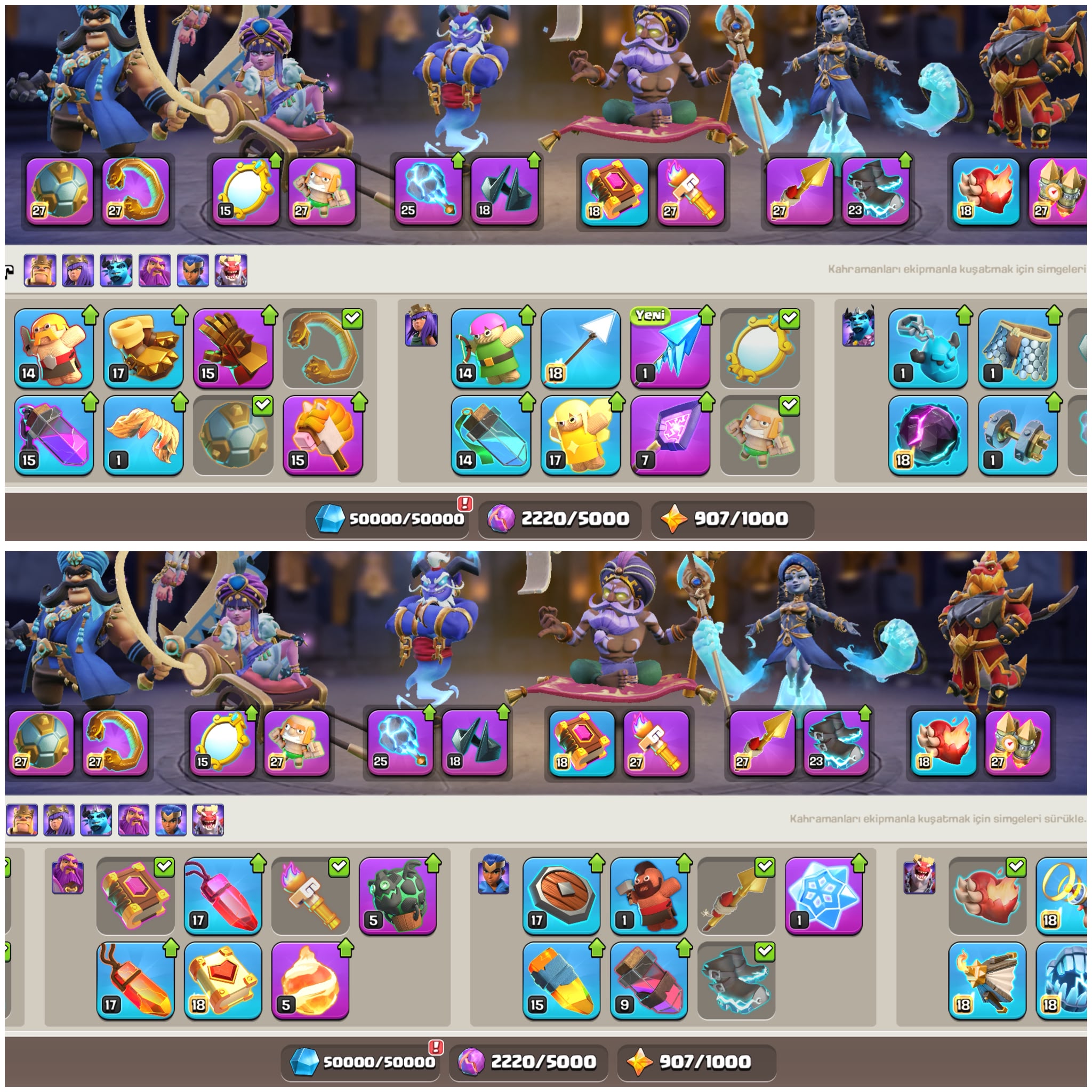 TH18⚡️COC | • MAX HEROLAR !! 907 CEVHERLER FULL — image 3